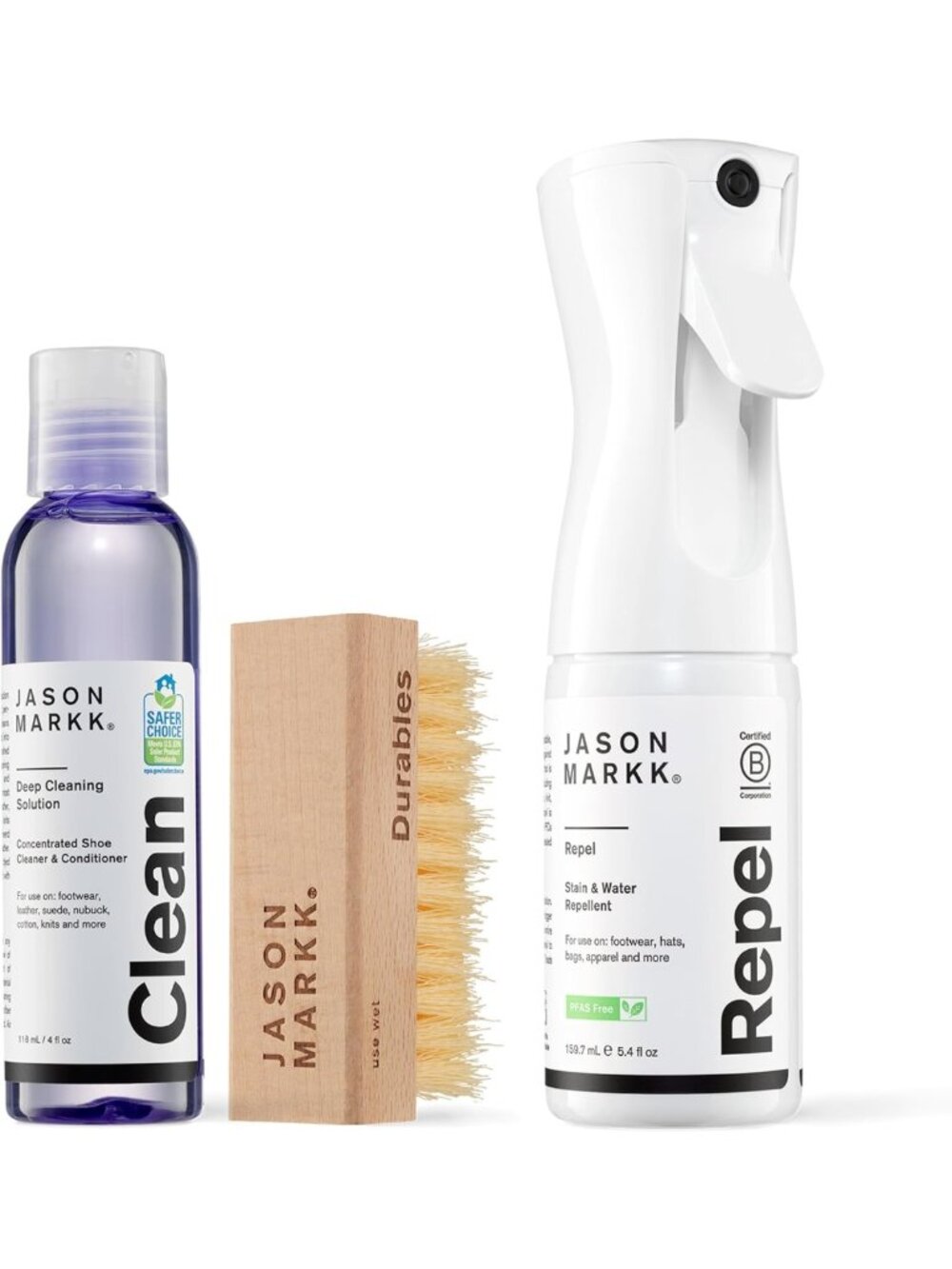 Essential Shoe Cleaner Kit & Repel Spray - 3-Piece Set for All Footwear
